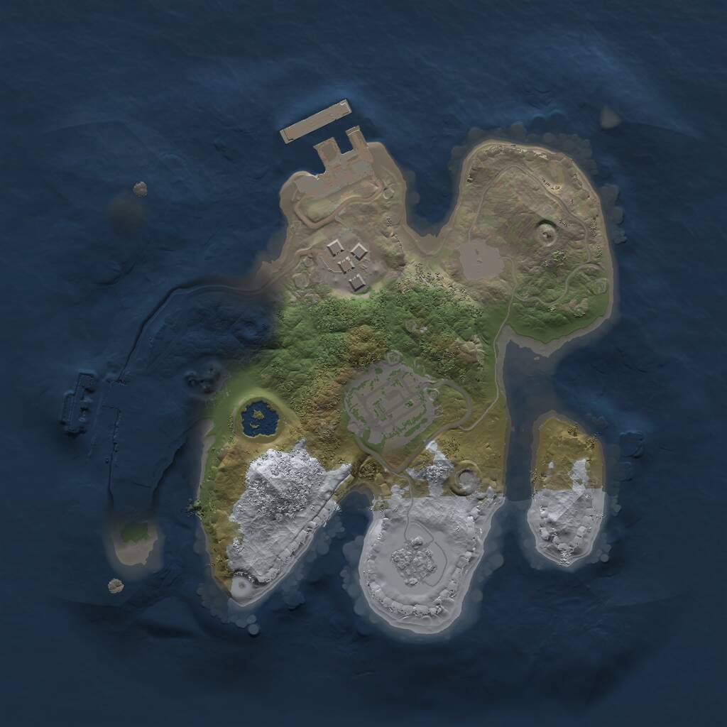 Rust Map: Procedural Map, Size: 1990, Seed: 55000, 6 Monuments