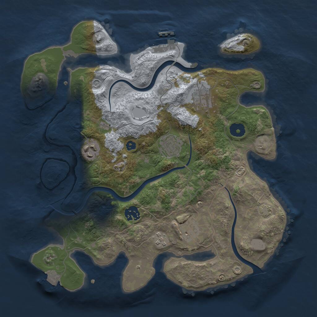 Rust Map: Procedural Map, Size: 3200, Seed: 170760, 10 Monuments