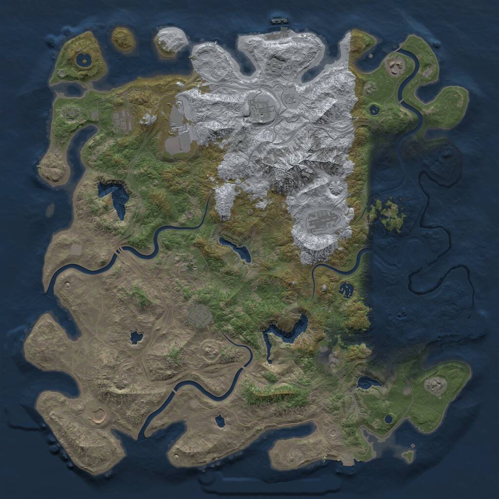 Rust Map: Procedural Map, Size: 5000, Seed: 2026112, 17 Monuments