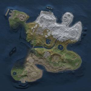 Thumbnail Rust Map: Procedural Map, Size: 2500, Seed: 143944353, 11 Monuments