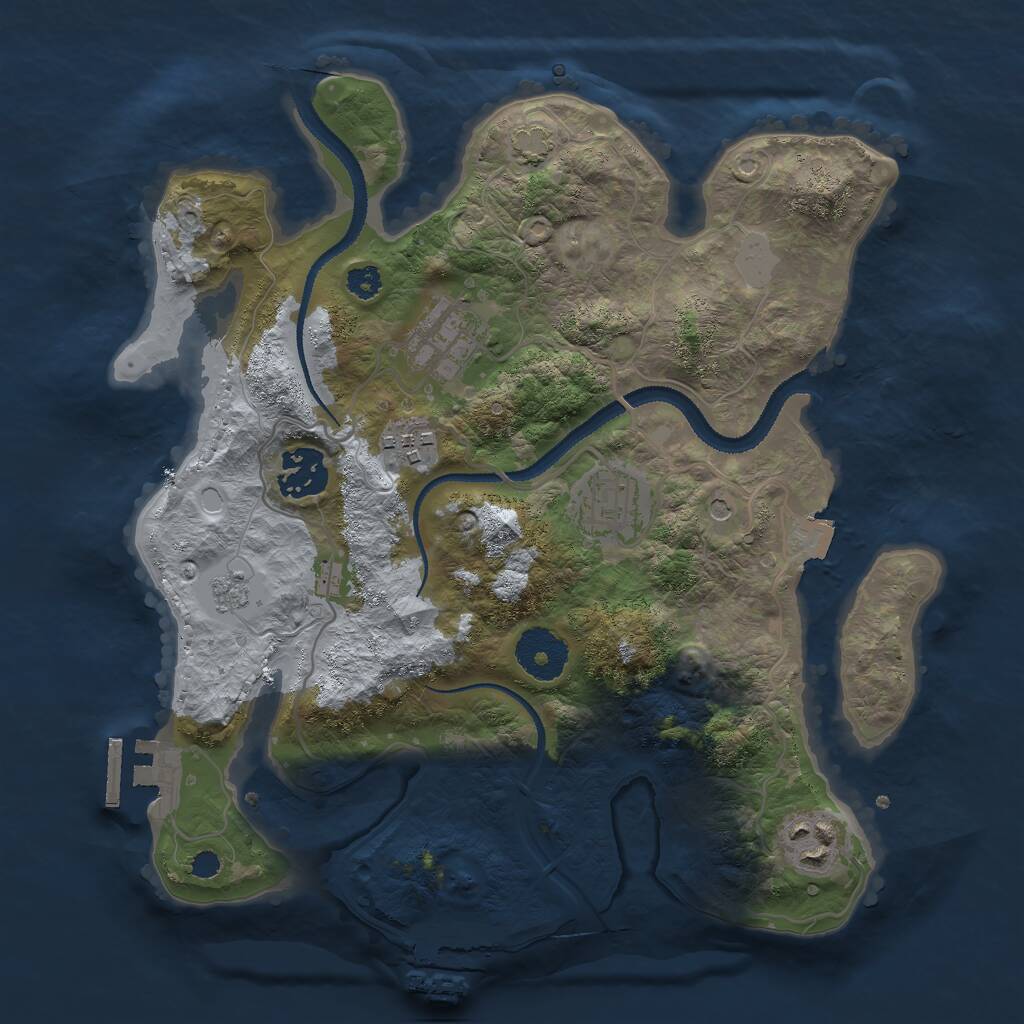 Rust Map: Procedural Map, Size: 3000, Seed: 753022341, 11 Monuments