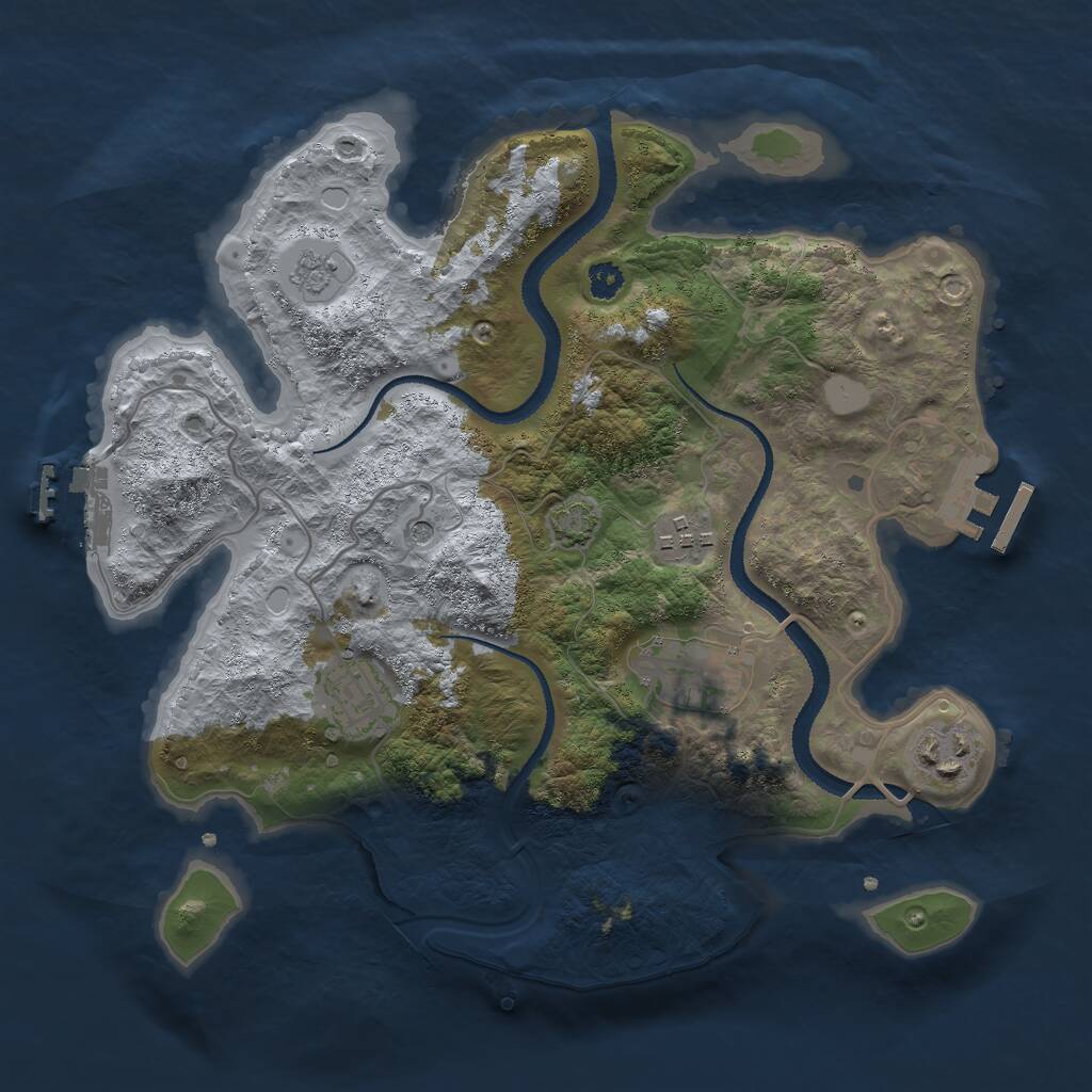 Rust Map: Procedural Map, Size: 3000, Seed: 846739340, 10 Monuments