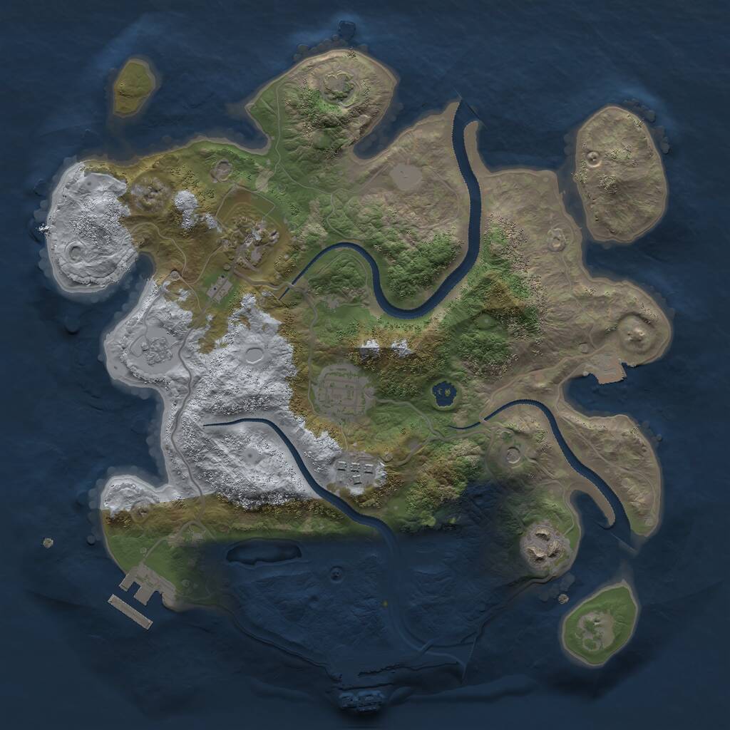 Rust Map: Procedural Map, Size: 3000, Seed: 1388035322, 10 Monuments