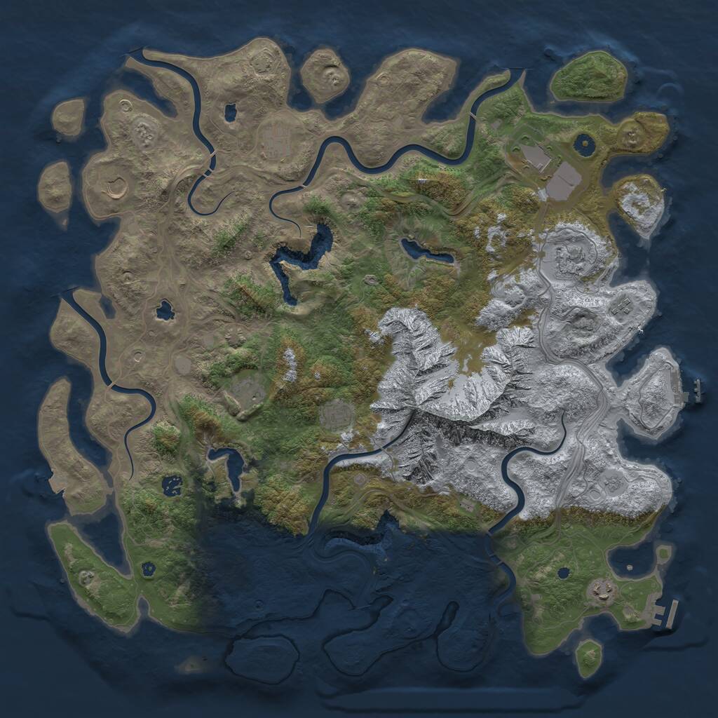 Rust Map: Procedural Map, Size: 5000, Seed: 1413429688, 15 Monuments