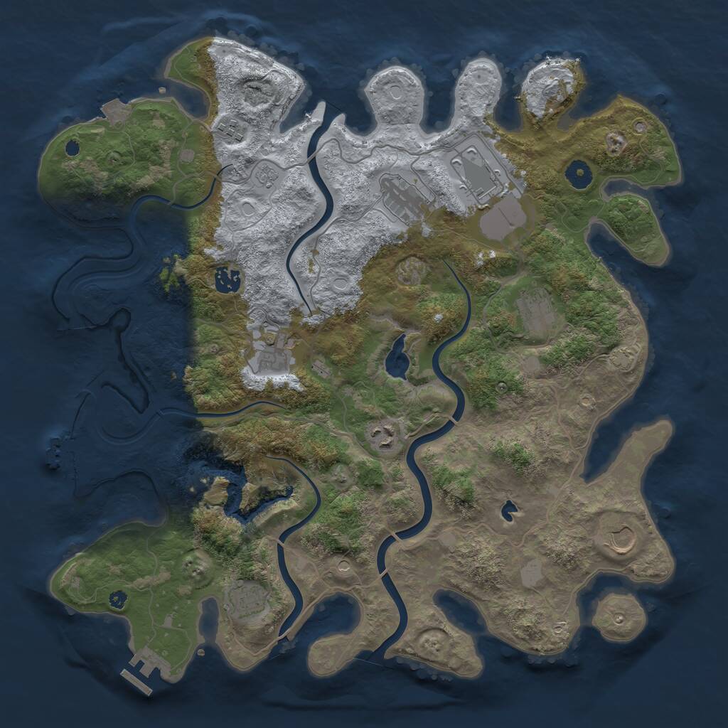 Rust Map: Procedural Map, Size: 4050, Seed: 1715638395, 15 Monuments