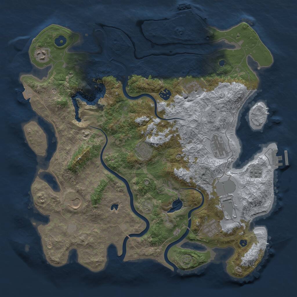 Rust Map: Procedural Map, Size: 4000, Seed: 58386725, 15 Monuments