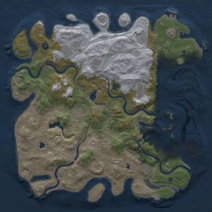 Thumbnail Rust Map: Procedural Map, Size: 4500, Seed: 1658315903, 17 Monuments