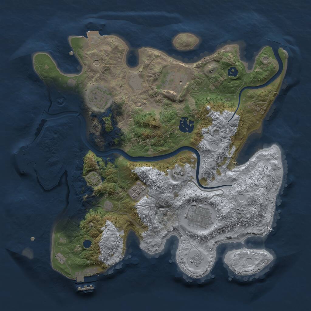 Rust Map: Procedural Map, Size: 3000, Seed: 5208736, 11 Monuments