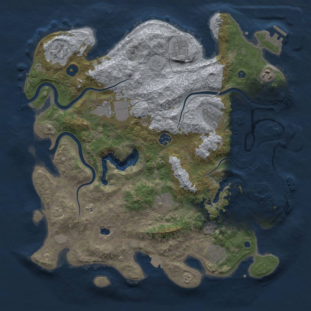 Rust Map: Procedural Map, Size: 4000, Seed: 3100351, 15 Monuments