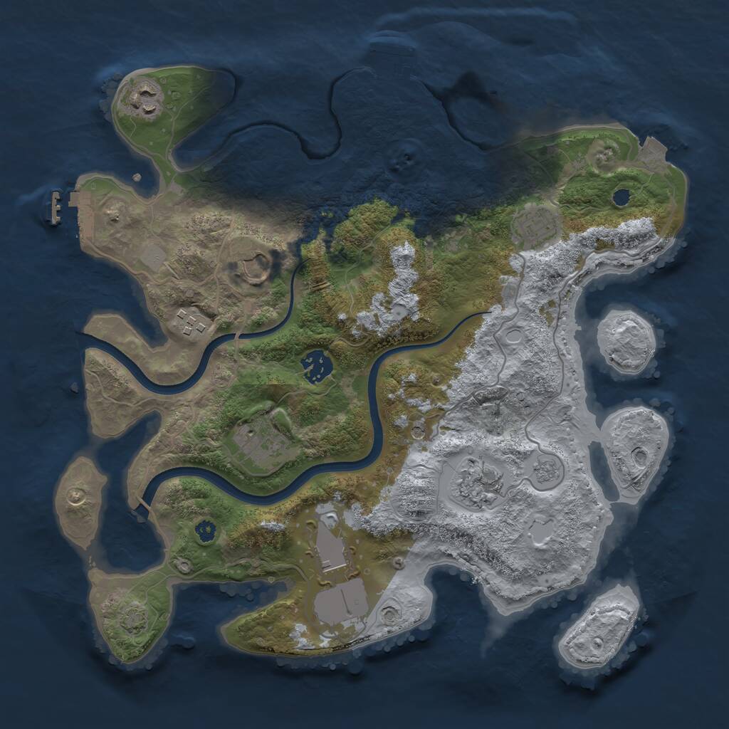 Rust Map: Procedural Map, Size: 3500, Seed: 2146974359, 14 Monuments