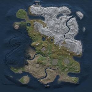 Thumbnail Rust Map: Procedural Map, Size: 3500, Seed: 296187628, 15 Monuments