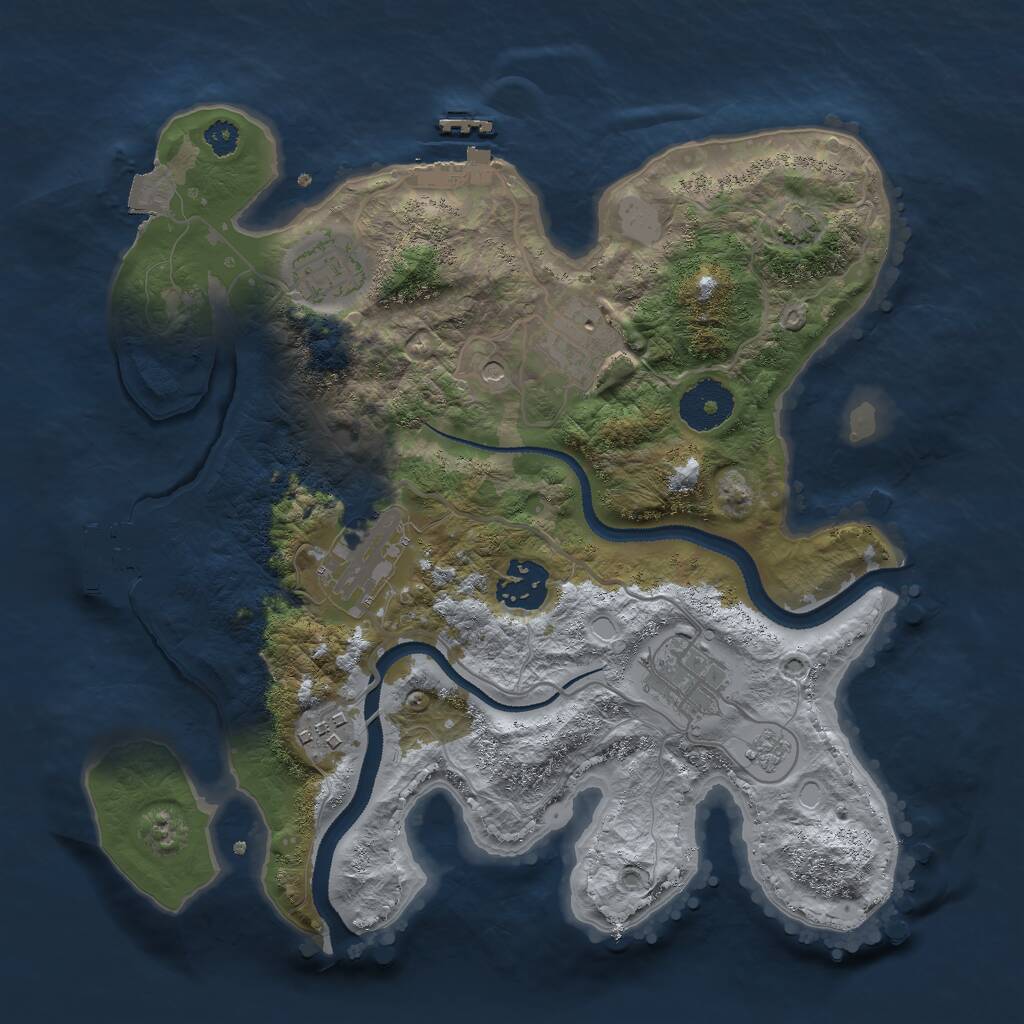 Rust Map: Procedural Map, Size: 3000, Seed: 1622135217, 12 Monuments