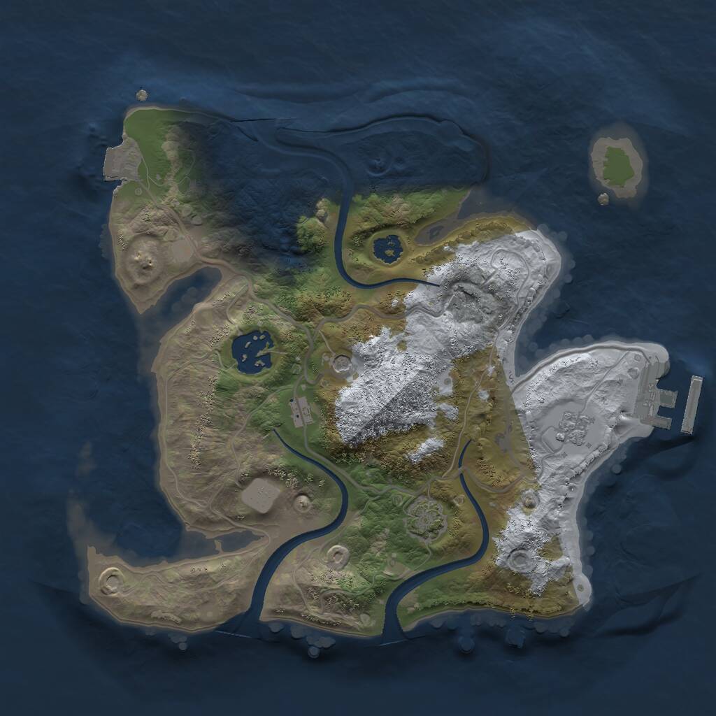 Rust Map: Procedural Map, Size: 2500, Seed: 45664, 6 Monuments