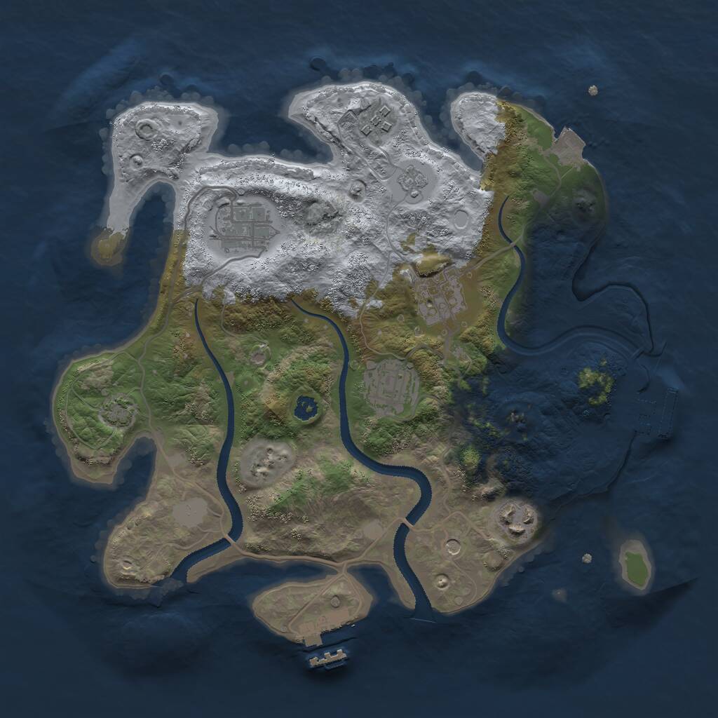 Rust Map: Procedural Map, Size: 3000, Seed: 463890598, 11 Monuments