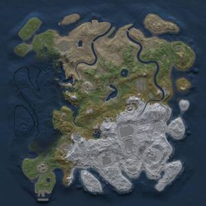 Thumbnail Rust Map: Procedural Map, Size: 4000, Seed: 305153929, 14 Monuments
