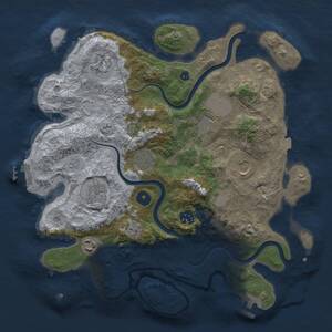 Thumbnail Rust Map: Procedural Map, Size: 3500, Seed: 40532312, 14 Monuments