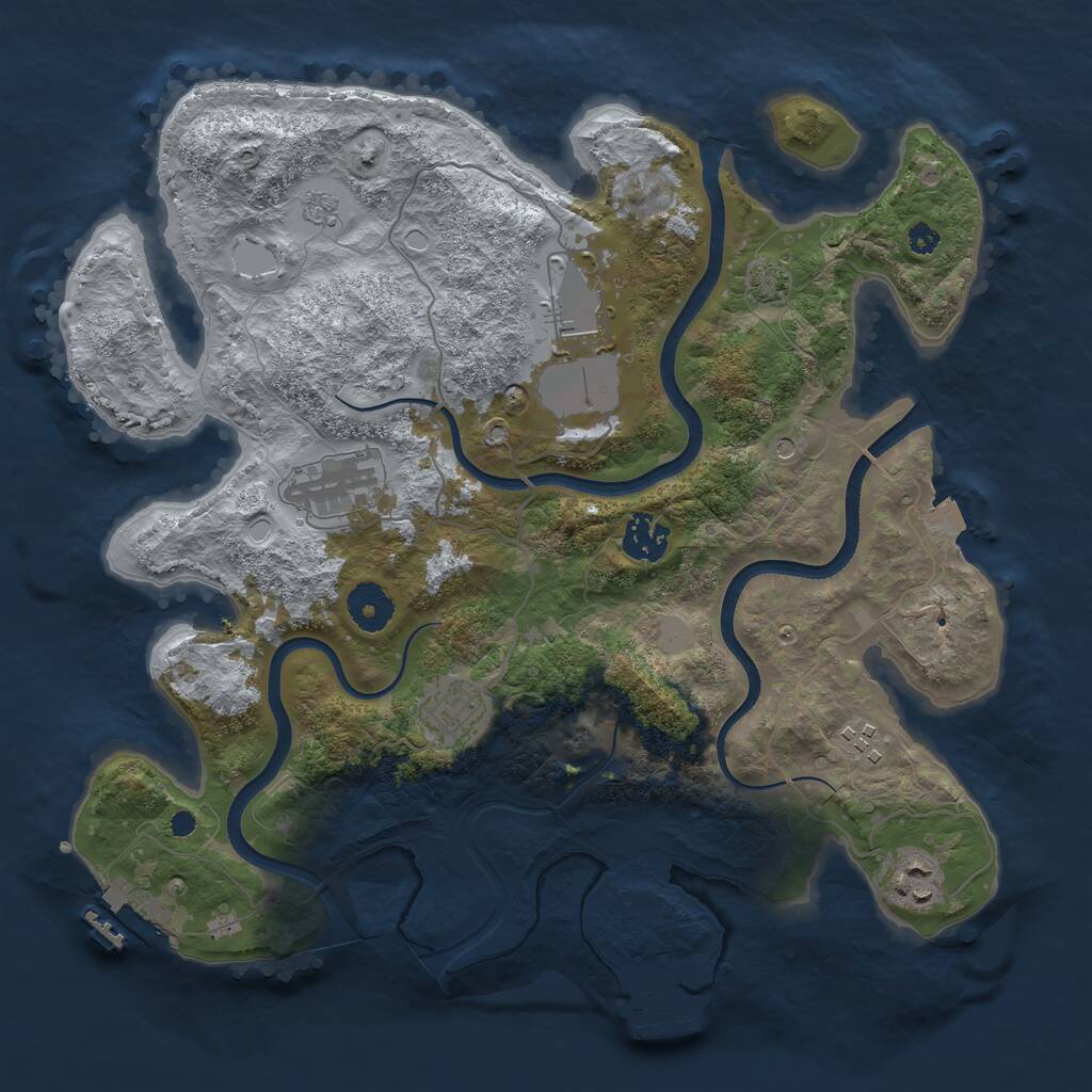 Rust Map: Procedural Map, Size: 3500, Seed: 159594162, 12 Monuments