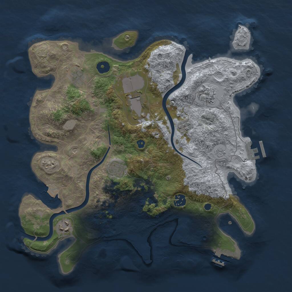 Rust Map: Procedural Map, Size: 3500, Seed: 725461156, 13 Monuments