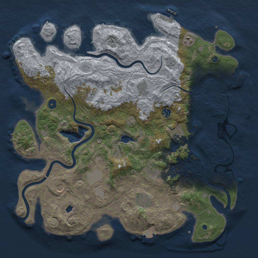 Rust Map: Procedural Map, Size: 4250, Seed: 1116925173, 16 Monuments
