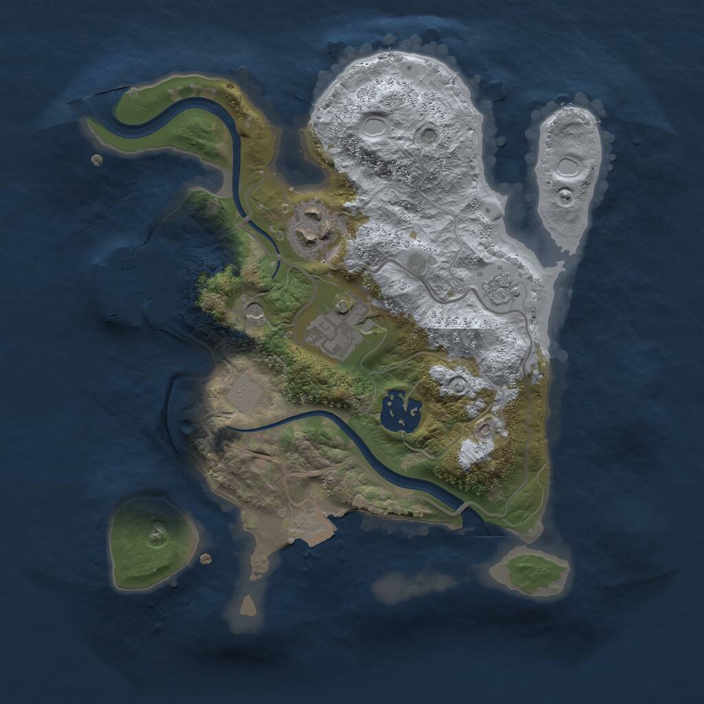 Rust Map: Procedural Map, Size: 2500, Seed: 1630954400, 7 Monuments