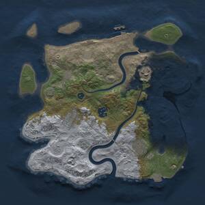 Thumbnail Rust Map: Procedural Map, Size: 3000, Seed: 2590873, 10 Monuments
