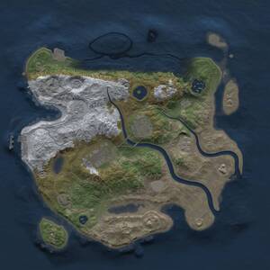 Thumbnail Rust Map: Procedural Map, Size: 3000, Seed: 9794, 9 Monuments