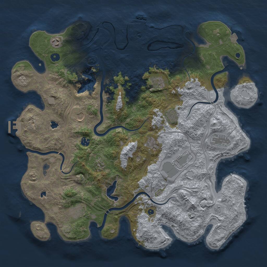 Rust Map: Procedural Map, Size: 4500, Seed: 1213498363, 17 Monuments