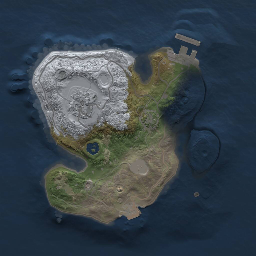 Rust Map: Procedural Map, Size: 2000, Seed: 493425370, 4 Monuments