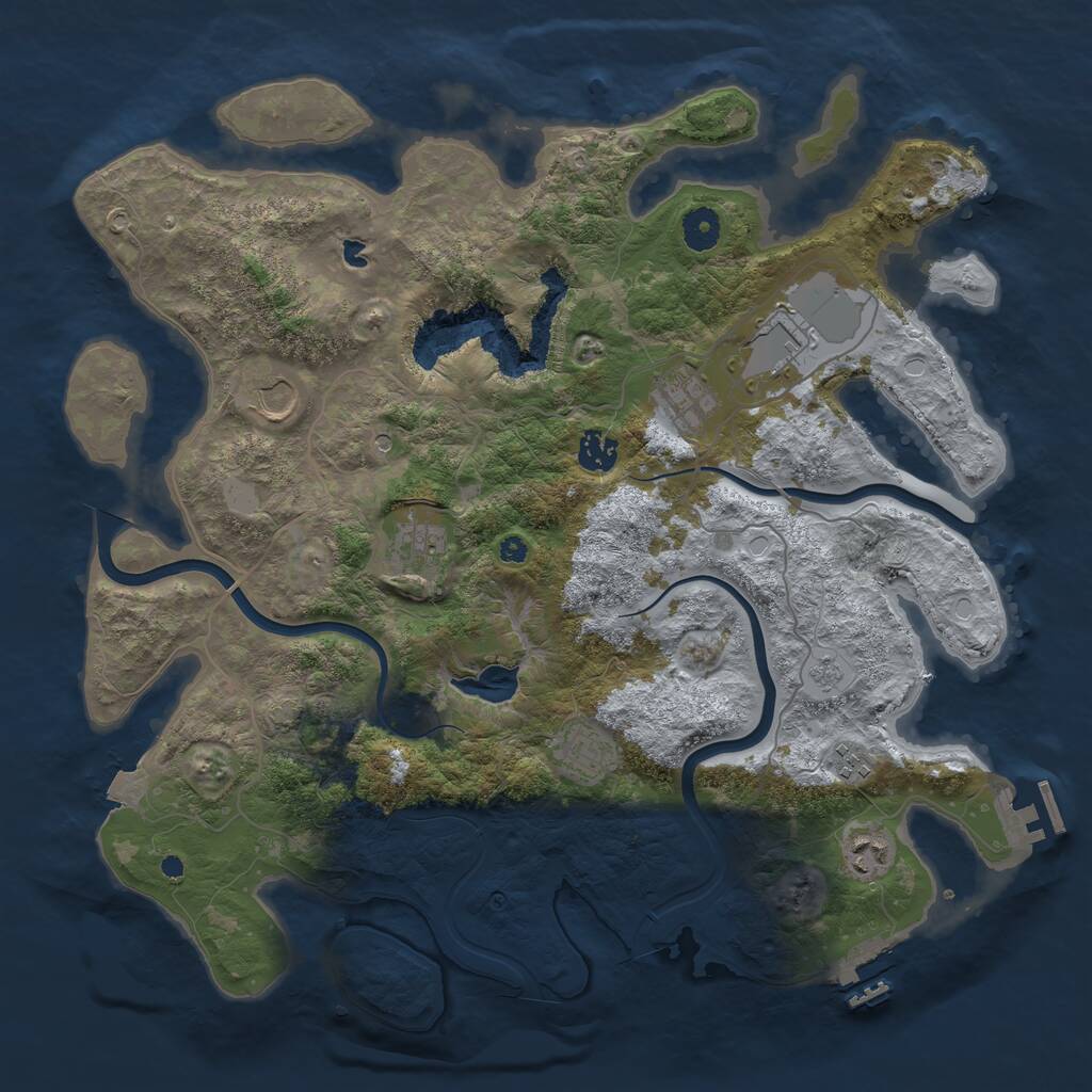 Rust Map: Procedural Map, Size: 4000, Seed: 467502717, 14 Monuments