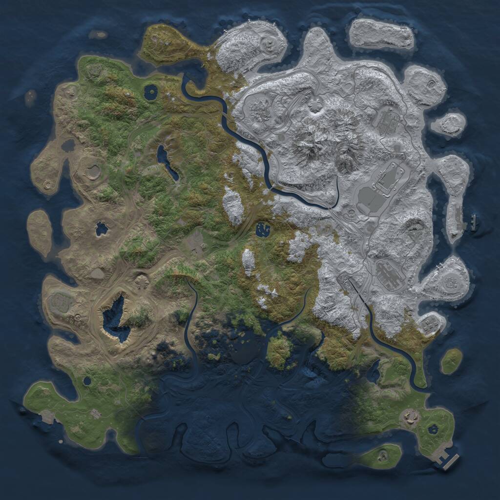 Rust Map: Procedural Map, Size: 5000, Seed: 32767, 17 Monuments