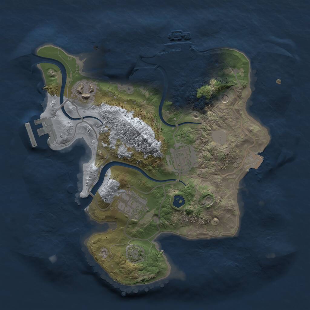 Rust Map: Procedural Map, Size: 2500, Seed: 395782420, 8 Monuments