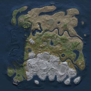 Thumbnail Rust Map: Procedural Map, Size: 4000, Seed: 1780228013, 14 Monuments