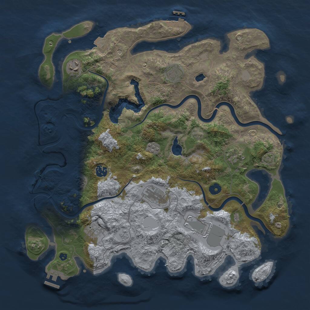 Rust Map: Procedural Map, Size: 4000, Seed: 1780228013, 14 Monuments