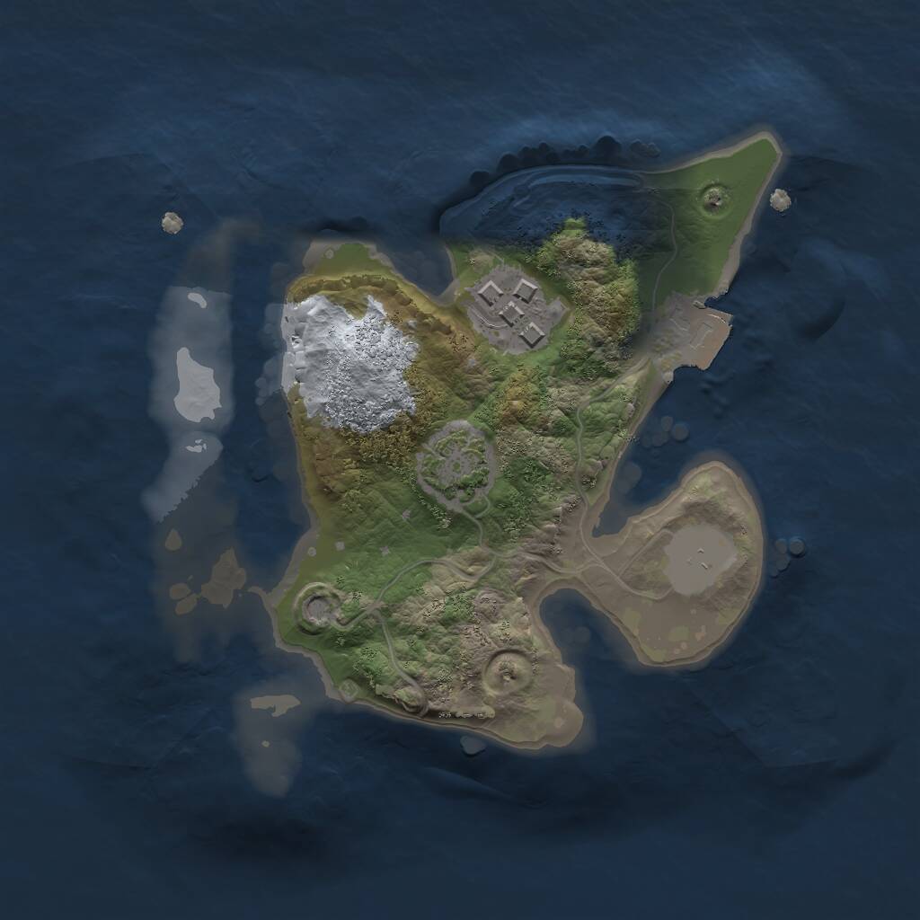 Rust Map: Procedural Map, Size: 1750, Seed: 48535, 3 Monuments