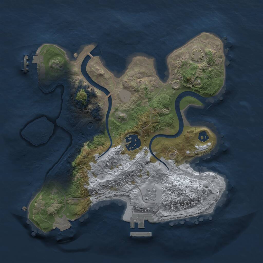 Rust Map: Procedural Map, Size: 2500, Seed: 1982, 7 Monuments