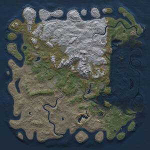 Thumbnail Rust Map: Procedural Map, Size: 6000, Seed: 1285353820, 16 Monuments