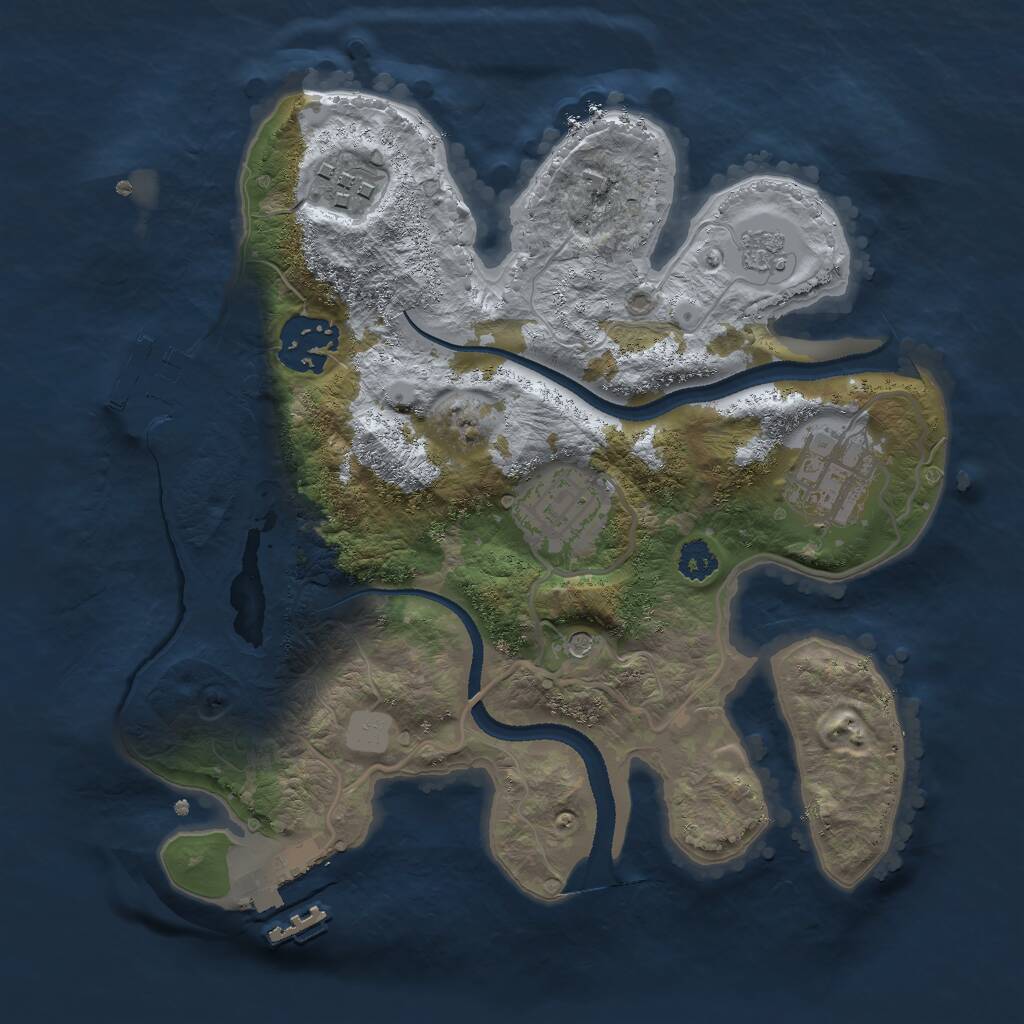 Rust Map: Procedural Map, Size: 2600, Seed: 6752407, 9 Monuments