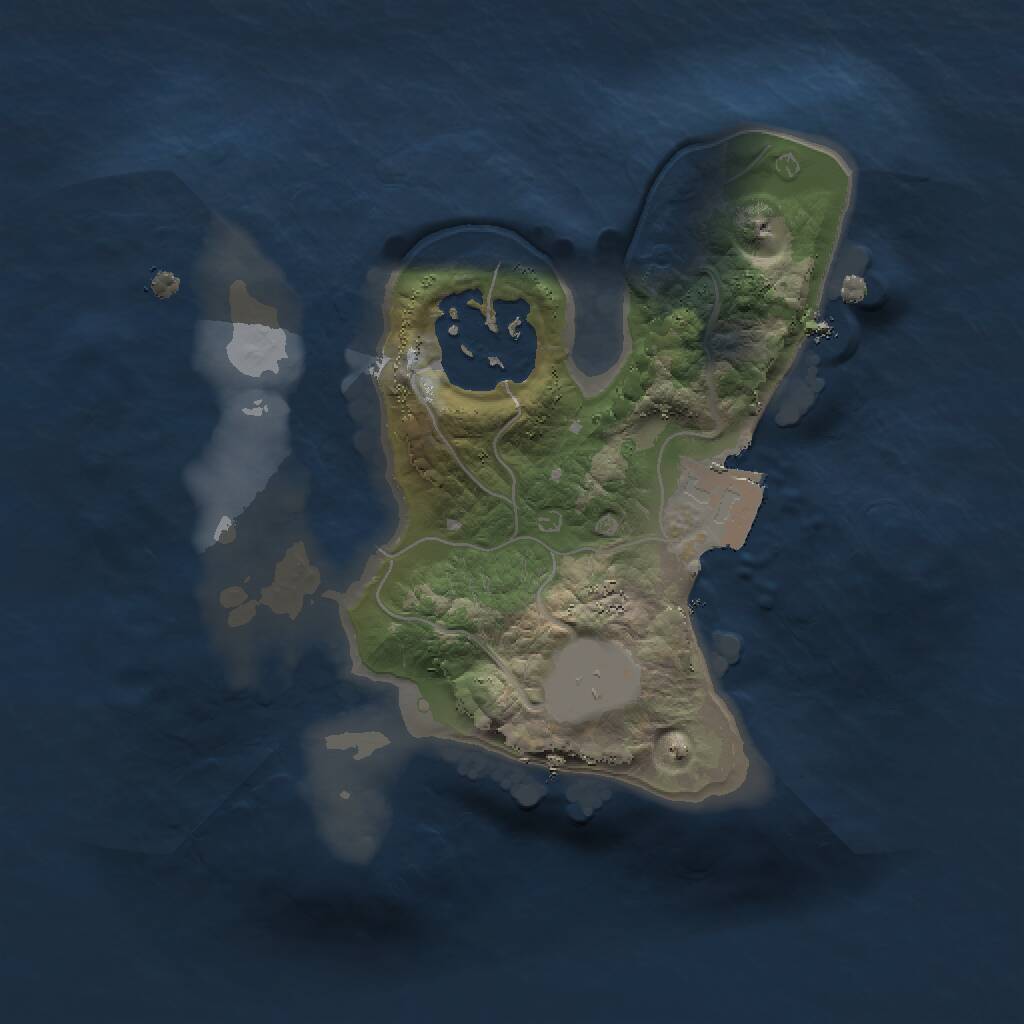 Rust Map: Procedural Map, Size: 1500, Seed: 48535, 2 Monuments