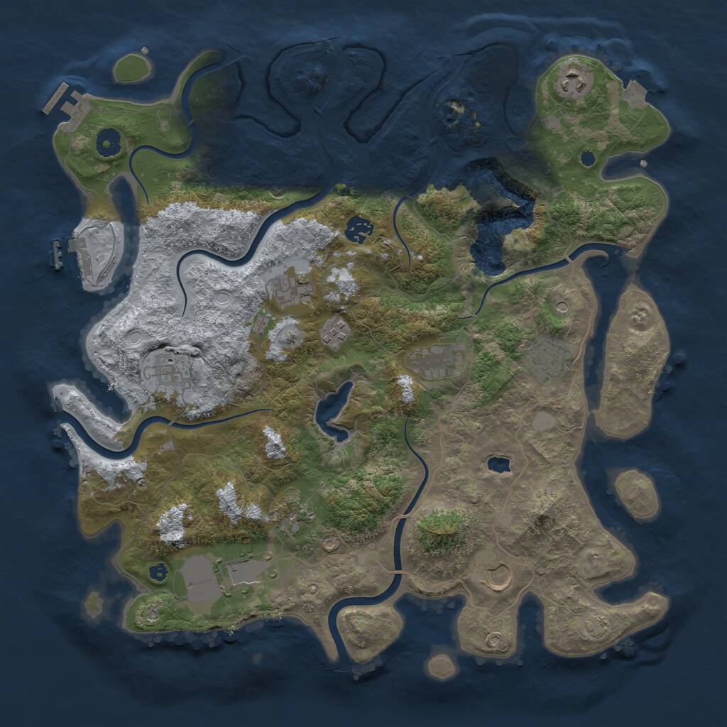Rust Map: Procedural Map, Size: 4050, Seed: 86716220, 15 Monuments