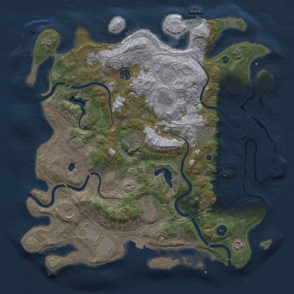 Rust Map: Procedural Map, Size: 4250, Seed: 934713437, 16 Monuments
