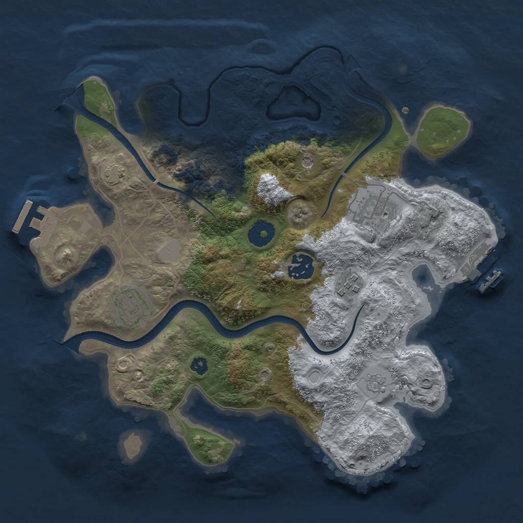 Rust Map: Procedural Map, Size: 3000, Seed: 9213768, 10 Monuments
