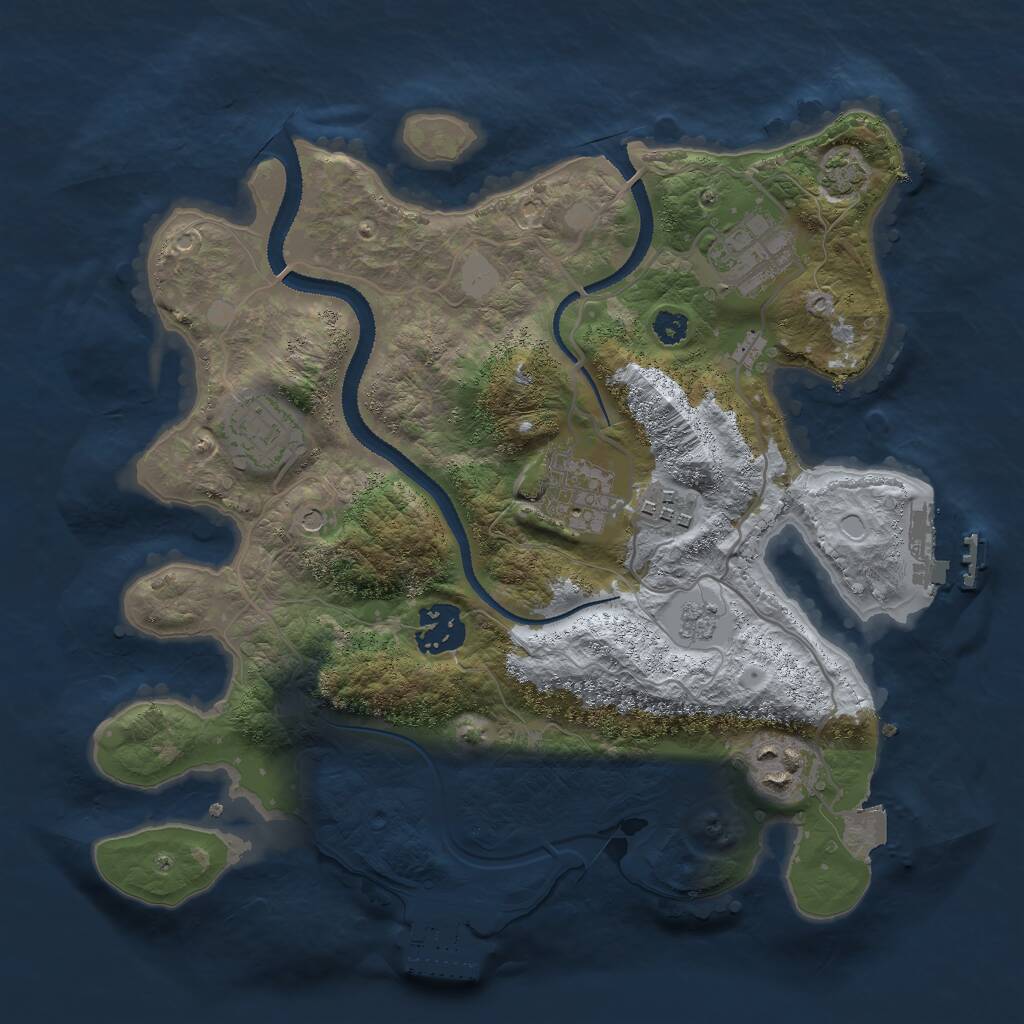 Rust Map: Procedural Map, Size: 3000, Seed: 1657220882, 12 Monuments