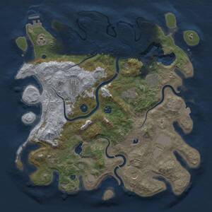 Thumbnail Rust Map: Procedural Map, Size: 4000, Seed: 1443006625, 14 Monuments