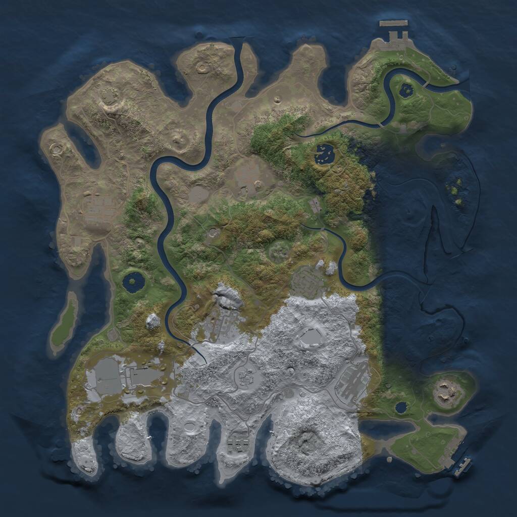 Rust Map: Procedural Map, Size: 3700, Seed: 1731740525, 15 Monuments
