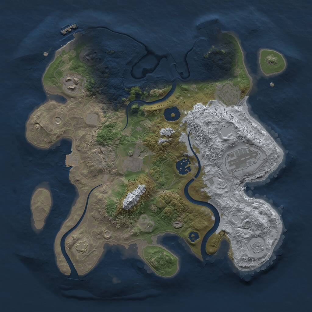 Rust Map: Procedural Map, Size: 3000, Seed: 1776989278, 11 Monuments
