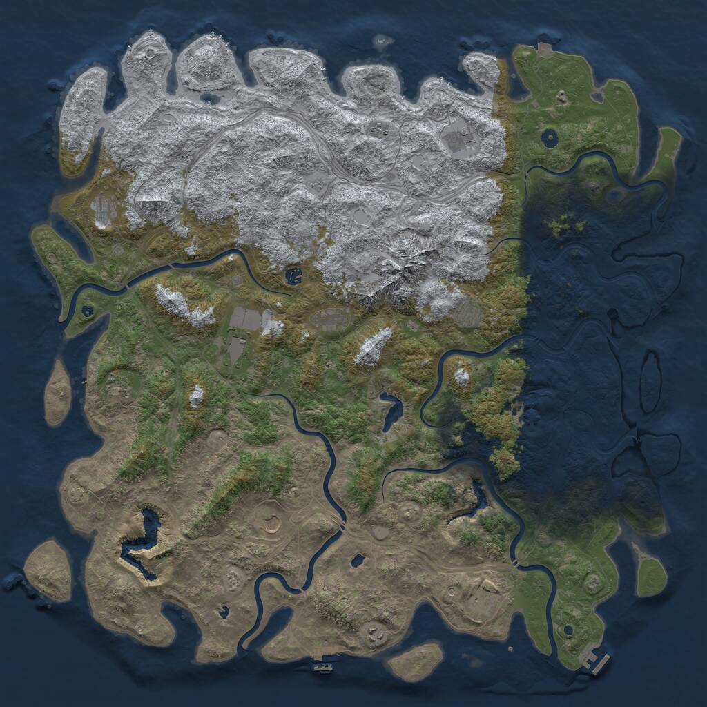 Rust Map: Procedural Map, Size: 6000, Seed: 97622, 17 Monuments