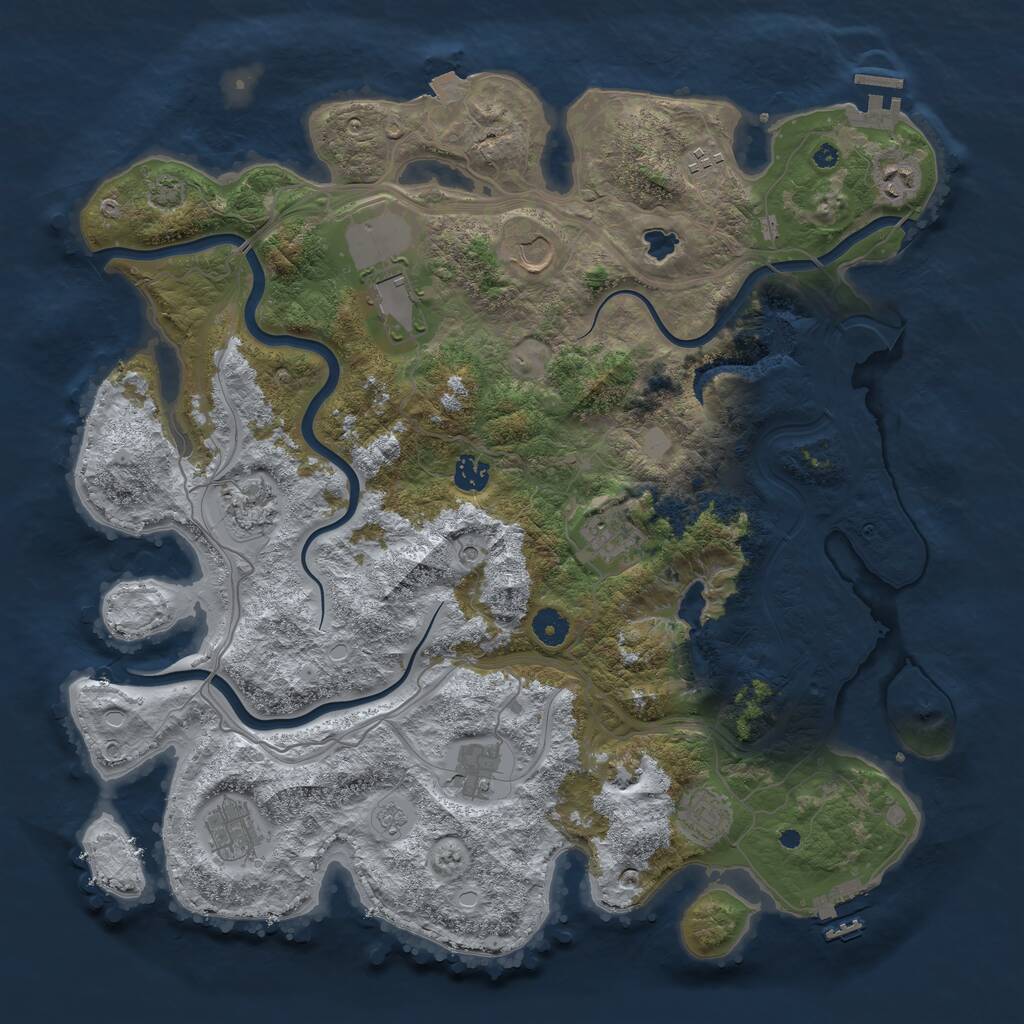 Rust Map: Procedural Map, Size: 4250, Seed: 293945492, 16 Monuments