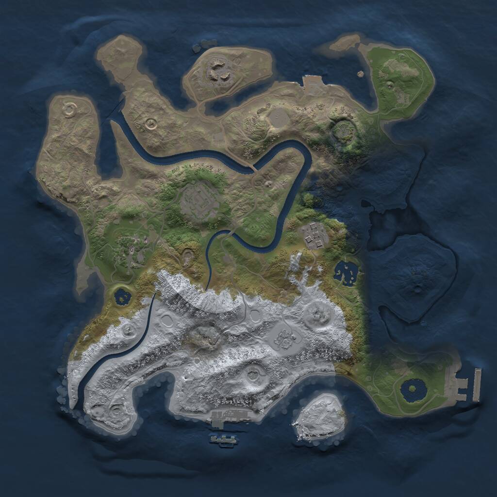 Rust Map: Procedural Map, Size: 3000, Seed: 564746774, 11 Monuments