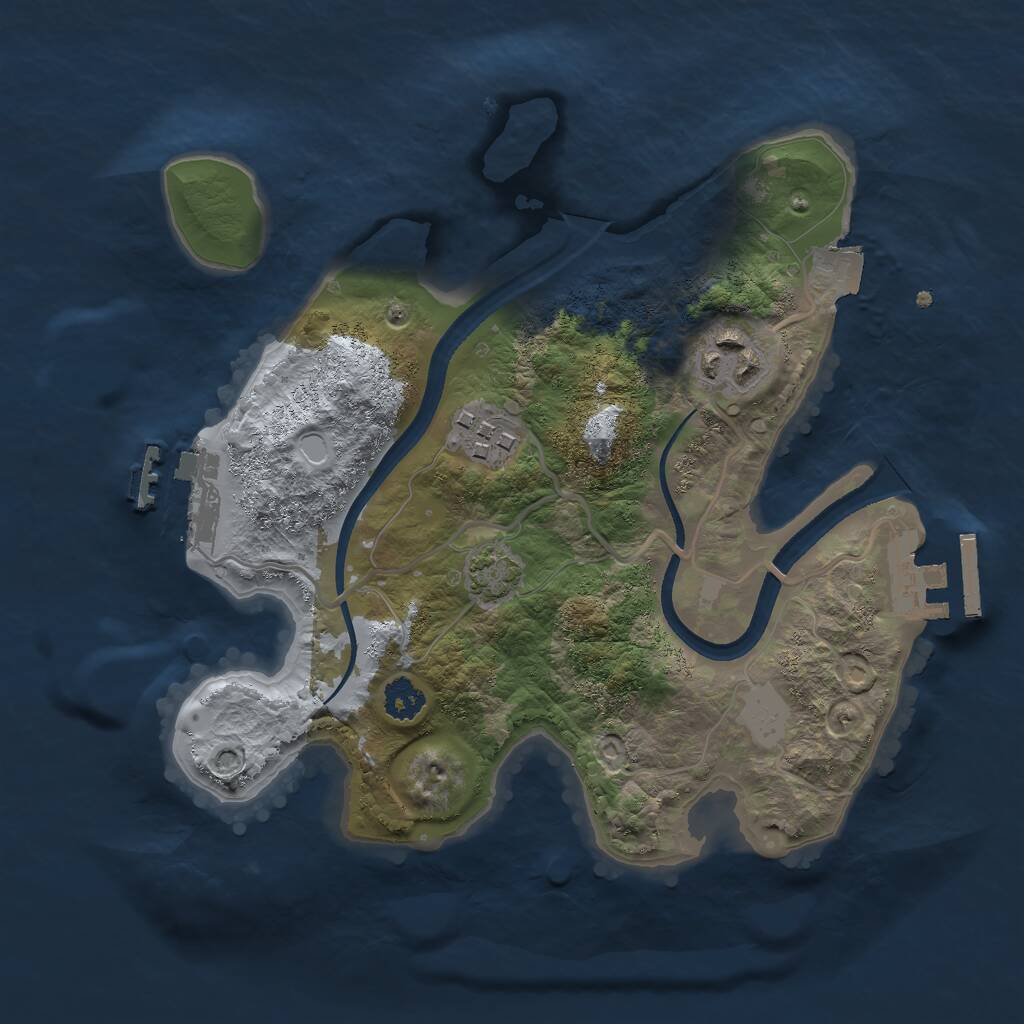 Rust Map: Procedural Map, Size: 2500, Seed: 1969, 6 Monuments