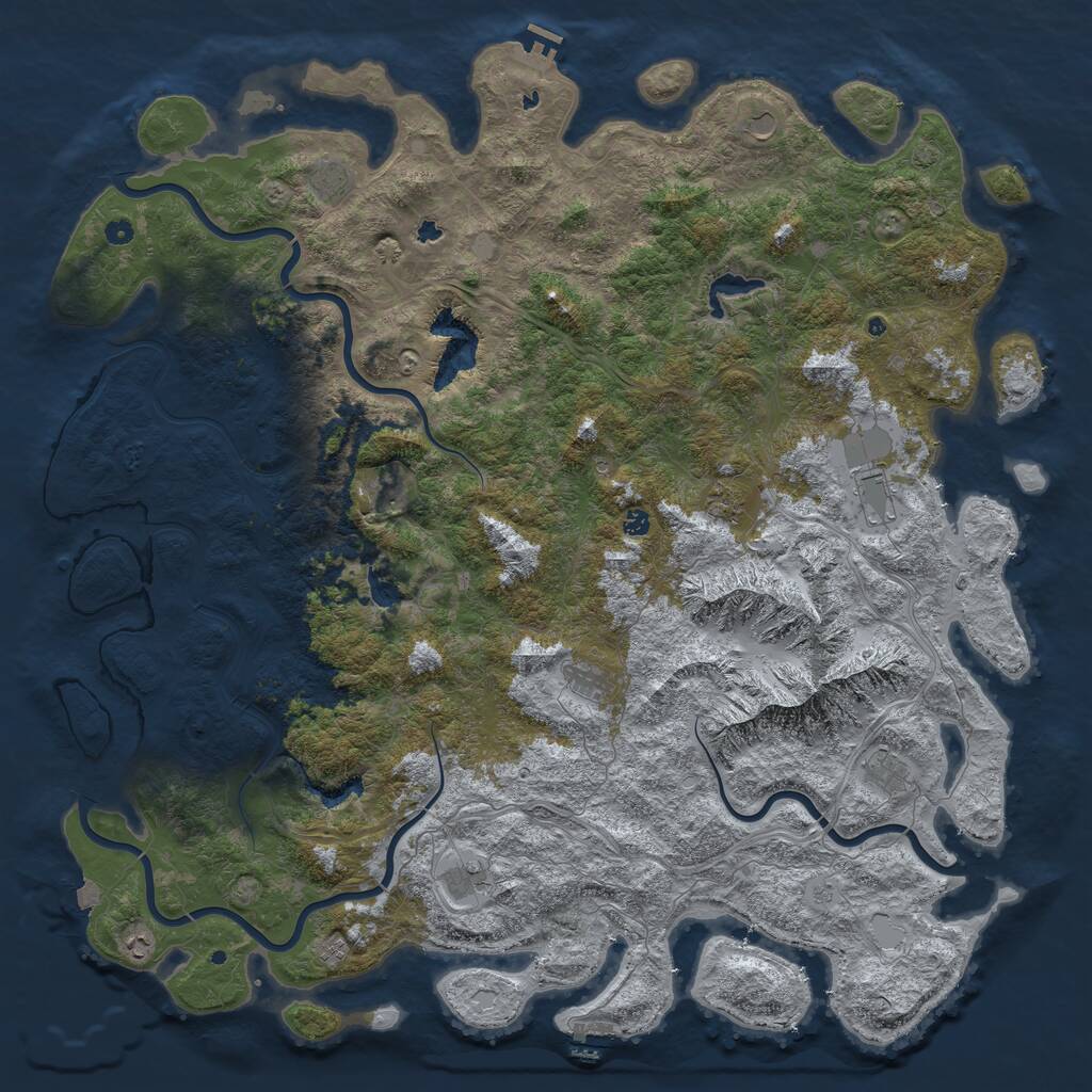 Rust Map: Procedural Map, Size: 6000, Seed: 2117098580, 17 Monuments
